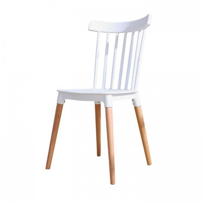 Retro - Sedia polipropilene gambe in legno impilabile casa catering ristorante albergo
