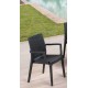 BISTROT - POLTRONA IN POLIPROPILENE SIMIL RATTAN IMPILABILE DA ESTERNO PER HOTEL GRAND SOLEIL
