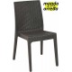 Bistrot - Sedia impilabile polipropilene simil rattan da esterno, bar, ristorante, giardino, piscina, hotel Grand Soleil