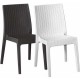 Bistrot - Sedia impilabile polipropilene simil rattan da esterno, bar, ristorante, giardino, piscina, hotel Grand Soleil