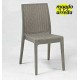Bistrot - Sedia impilabile polipropilene simil rattan da esterno, bar, ristorante, giardino, piscina, hotel Grand Soleil
