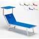 LAGUNA - Lettino professionale prendi sole in alluminio tre posizioni con tettuccio parasole, mare, spiaggia