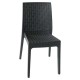 Bistrot - Sedia impilabile polipropilene simil rattan da esterno, bar, ristorante, giardino, piscina, hotel Grand Soleil