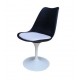 TULIP - Sedia girevole bianca o nera replica design Eero Saarinen con base in fusione di alluminio e seduta in ABS