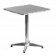 Q70 -Mesa de aluminio cuadrada, con soporte central con 4 patas, encimera 70x70cm para bar, restaurante, piscina, hotel