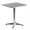 Q70 -Mesa de aluminio cuadrada, con soporte central con 4 patas, encimera 70x70cm para bar, restaurante, piscina, hotel