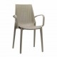 LUCREZIA - SEDIA CON BRACCIOLI IN POLIPROPILENE SIMIL RATTAN IMPILABILE DA ESTERNO PER BAR, RISTORANTE, HOTEL SCAB DESIGN