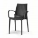 LUCREZIA - SEDIA CON BRACCIOLI IN POLIPROPILENE SIMIL RATTAN IMPILABILE DA ESTERNO PER BAR, RISTORANTE, HOTEL SCAB DESIGN