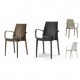 LUCREZIA - SEDIA CON BRACCIOLI IN POLIPROPILENE SIMIL RATTAN IMPILABILE DA ESTERNO PER BAR, RISTORANTE, HOTEL SCAB DESIGN