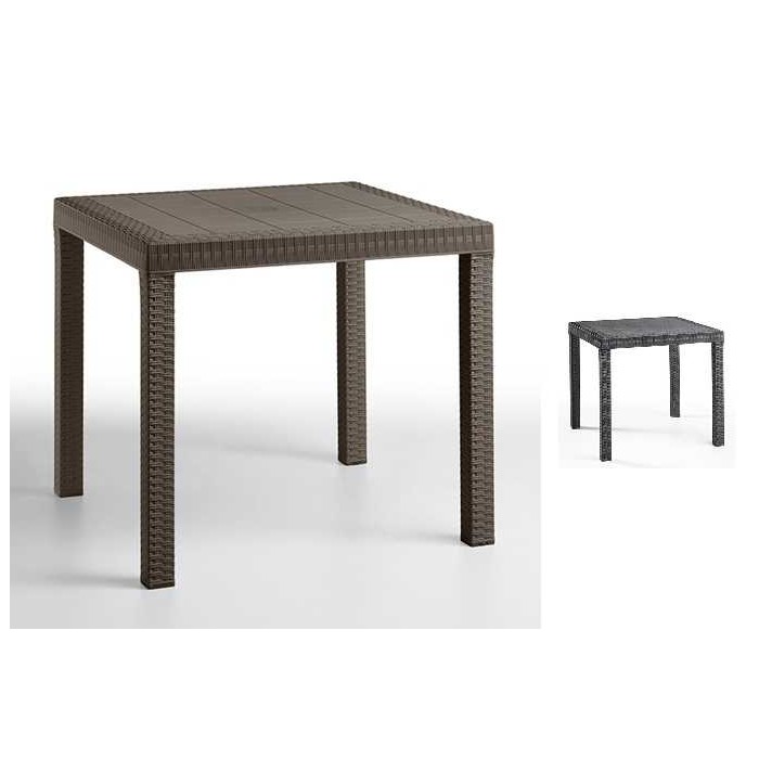 DALLAS - Mesa en rattan polipropileno 80x80 (BICA ITALY) bar restaurante pizzeria pub catering