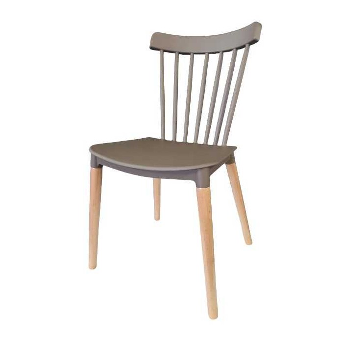 Retro - Silla de polipropileno de estilo escandinavo patas de madera apilables para el hogar, restauración, restaurante, hotel