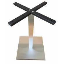 SPARK - moderna base de metal cepillado para mesas redondas o cuadradas para bares, restaurantes, hoteles