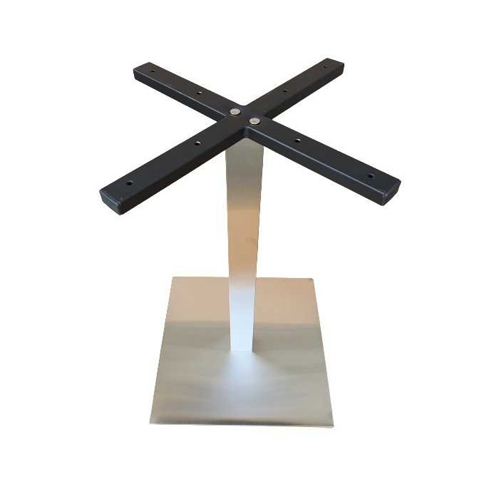 SPARK - moderna base de metal cepillado para mesas redondas o cuadradas para bares, restaurantes, hoteles