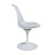 TULIP - Sedia girevole bianca o nera replica design Eero Saarinen con base in fusione di alluminio e seduta in ABS