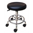 WORK 493 – Taburete de trabajo giratorio en ecopiel negra con ruedas esteticista manicura pedicura tatuadores oficina