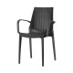 LUCREZIA - SEDIA CON BRACCIOLI IN POLIPROPILENE SIMIL RATTAN IMPILABILE DA ESTERNO PER BAR, RISTORANTE, HOTEL SCAB DESIGN