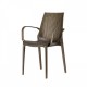 LUCREZIA - SEDIA CON BRACCIOLI IN POLIPROPILENE SIMIL RATTAN IMPILABILE DA ESTERNO PER BAR, RISTORANTE, HOTEL SCAB DESIGN