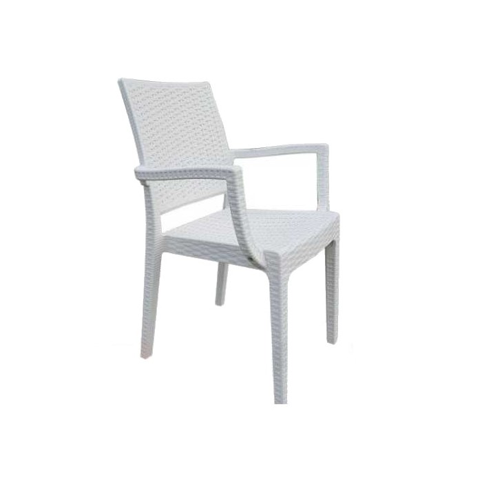 BISTROT - POLTRONA IN POLIPROPILENE SIMIL RATTAN IMPILABILE DA ESTERNO PER HOTEL GRAND SOLEIL