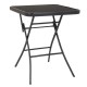 VESUVIO - Mesa plegable de metal negro y cristal 70x70xH70 bar restaurante pizzería