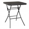 VESUVIO - Mesa plegable de metal negro y cristal 70x70xH70 bar restaurante pizzería