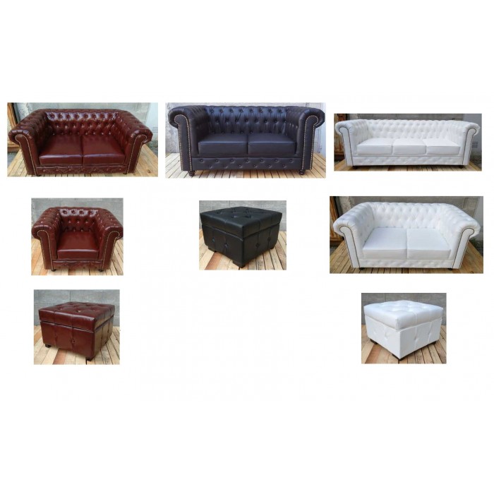 Chester FIN DE SERIE - Puf, sofá o sillón Chesterfield LISTO PARA LA ENTREGA