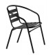 ETNA - sillón apilable de metal pintado negro para bar, pizzería y restaurante