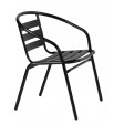 ETNA - sillón apilable de metal pintado negro para bar, pizzería y restaurante