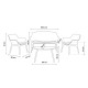 SET RATTAN VENEZIA 2 - Set 4 persone in polipropilene rattan (BICA Italy) bar ristorante pizzeria pub catering