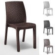 VERONA - Silla apilable de polipropileno con acabado de ratán (BICA ITALY) para bar, restaurante y pizzería