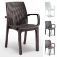 VERONA ARMCHAIR - Sillón apilable de ratán sintético polipropileno con reposabrazos (BICA ITALY) para bar,restaurante,pizzería