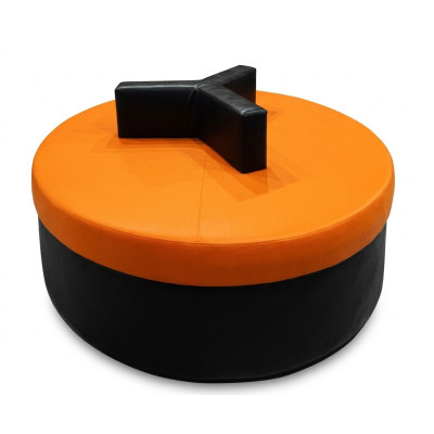 Round -  Sofá pequeño a medida para bar y sillón para habitaciones de cuero ecológico (cuero ecológico), tela.