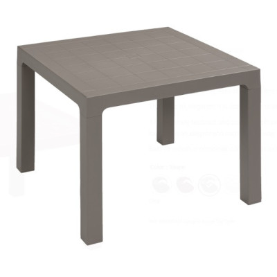Ares 90 - Mesa de bar de polipropileno 90x90xH74 cm para jardín exterior restaurante hotel certificado para uso local