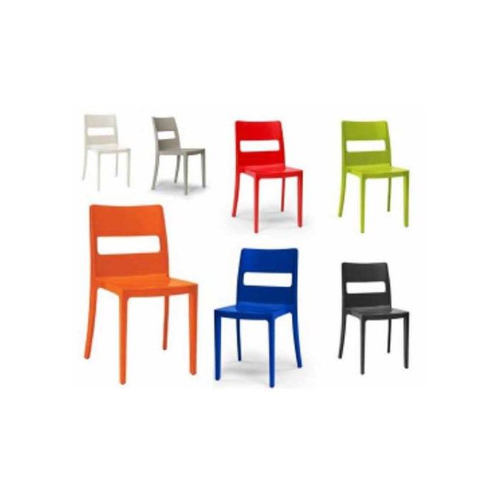 SAI - Silla ergonómica de polipropileno, apilable, para exteriores, bar, restaurante, piscina, hotel, SCAB DESIGN