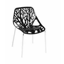 Tree chair PPM - Silla apilable perforada de metal cromado y polipropileno
