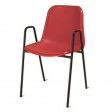 MILENA B- Silla oficina con apoyabrazos, apilable, en metal y polipropileno, para sala de reuniones, sala de espera, hotel