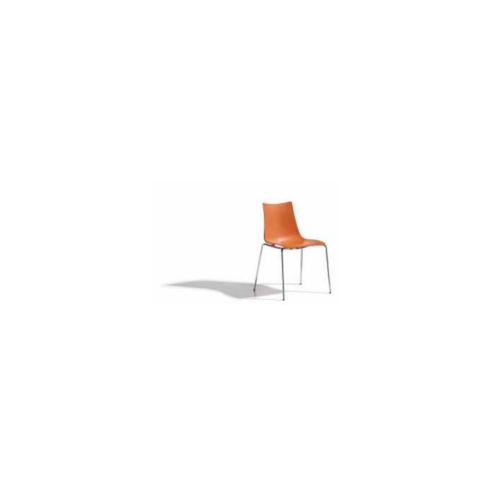 ZEBRA TECNOPOLIMERO - sedia impilabile gambe in accaio cromato per casa, ufficio, bar, ristorante, hotel SCAB DESIGN