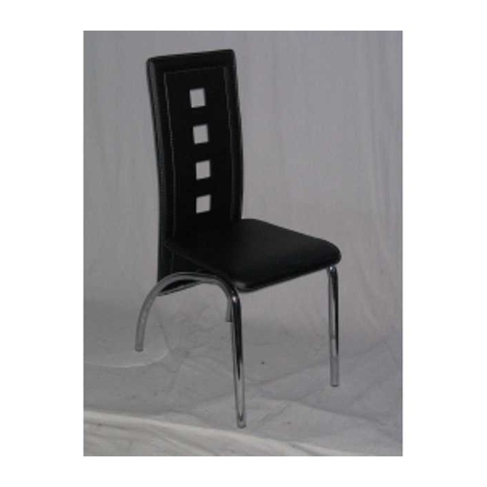 AURORA - Sedia in metallo cromato ed ecopelle per bar, ristorante, pub, pizzeria, negozio, albergo, discoteca