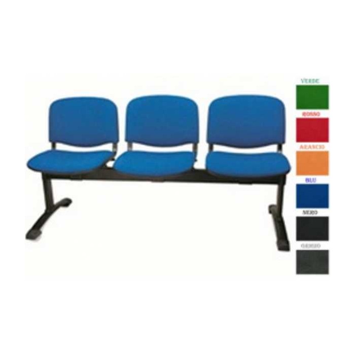 UFFICIO ISO-P - Banco de oficina con 2,3,4,5 plazas, para visitantes, en tela de varios colores