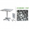 Q60-P - Mesa cuadrada de aluminio con patas centrales plegables. bar restaurante hotel