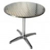R70 -Mesa de aluminio redonda diám.70cm con soporte central con 4 patas,para bar, restaurante, hotel