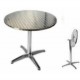 R70-P TAVOLO IN ALLUMINIO TONDO diam.70cm,TOP PIEGHEVOLE CON GAMBA CENTRALE A 4 PIEDI PER BAR, RISTORANTE, PISCINA, HOTEL